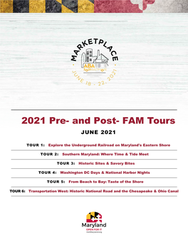 2021 Pre- and Post- FAM Tours JUNE 2021