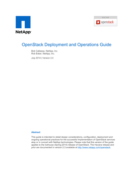 Openstack Deployment and Operations Guide