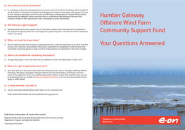 Humber Gateway Offshore Wind Farm Community Support Fund Your