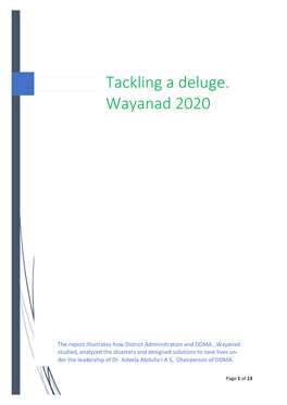 Tackling a Deluge. Wayanad 2020