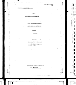 Environmental Isotope Survey I