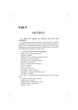 Unit 5 OUTPUT