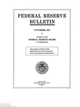 Federal Reserve Bulletin November 1928