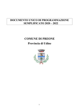 COMUNE DI PREONE Provincia Di Udine