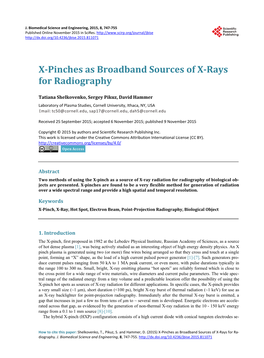 X-Pinches As Broadband Sources of X-Rays for Radiography