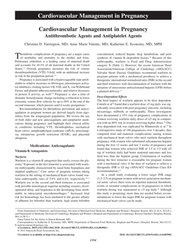 Cardiovascular Management in Pregnancy