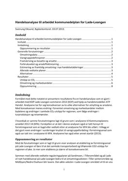 Handelsanalyse Til Arbeidet Kommunedelplan for Lade-Leangen