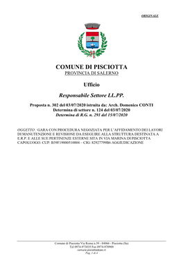 Comune Di Pisciotta Provincia Di Salerno