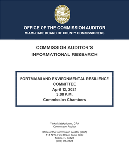 Commission Auditor's Informational Research