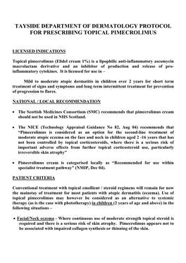 Protocol for Prescribing Of