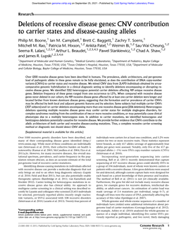 Deletions of Recessive Disease Genes: CNV Contribution to Carrier States and Disease-Causing Alleles