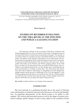 Studies on Riverbed Evolution on the Nida River at the Piēczów and Wiĝlica Gauging Station