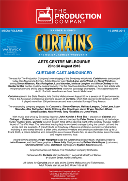 Curtains Cast Announced Arts Centre Melbourne