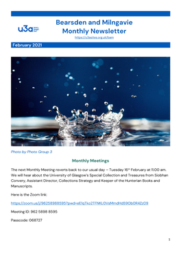 Bearsden and Milngavie Monthly Newsletter