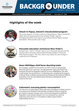 Highlights of the Week