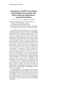 Experiments on OH-F-Cl Exchange Partitioning Between Biotite and Silicate Melt and Calibration of Compositional Effects