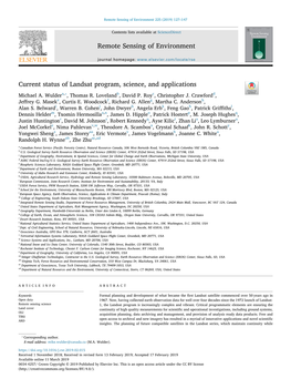 Current Status of Landsat Program, Science, and Applications T ⁎ Michael A