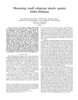 Measuring Small Subgroup Attacks Against Diffie-Hellman