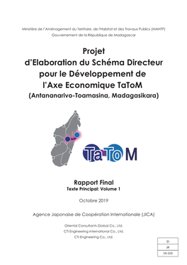 Projet D'elaboration Du Schéma Directeur Pour Le Développement De L'axe Economique Tatom