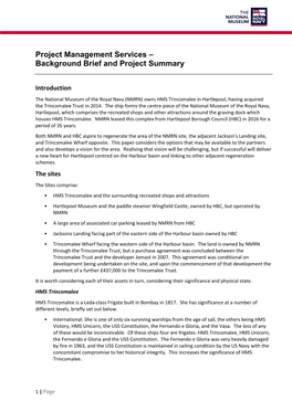 Project Management Services – Background Brief and Project Summary