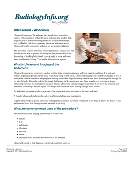 Abdominal Ultrasound Examination