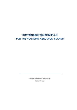 Sustainable Tourism Plan for the Houtman Abrolhos Islands