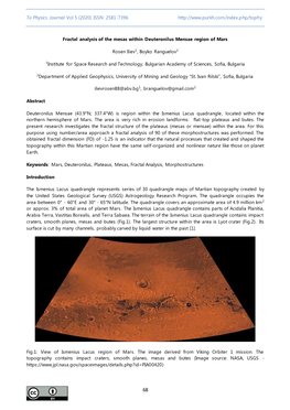 Fractal Analysis of the Mesas Within Deuteronilus Mensae Region of Mars