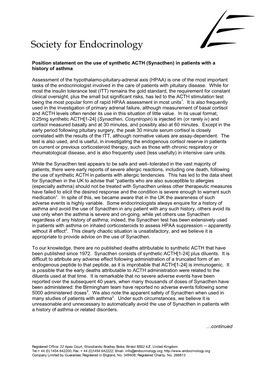 (Synacthen) in Patients with a History of Asthma