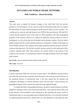 Dynamics of World Trade Network