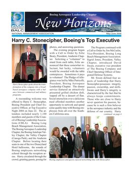 Harry C. Stonecipher, Boeing's Top Executive