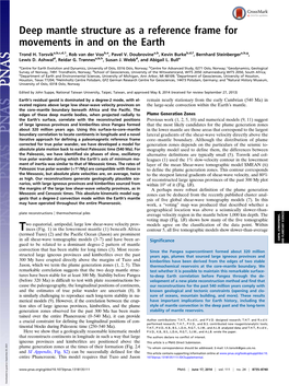 Deep Mantle Structure As a Reference Frame for Movements in and on the Earth