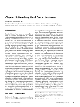 Chapter 14: Hereditary Renal Cancer Syndromes