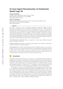 A Linear-Logical Reconstruction of Intuitionistic Modal Logic S4