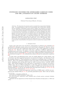 Arxiv:1805.06706V2 [Cs.IT]