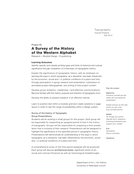 A Survey of the History of the Western Alphabet Research + Booklet Design / E-Publishing