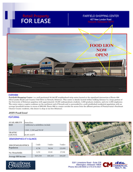 FOR LEASE Newark, Delaware 19711