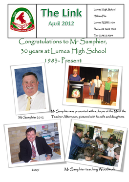 Congratulations to Mr Samphier, 30 Years at Lurnea High School 1983