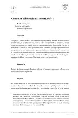 Grammaticalization in Emirati Arabic