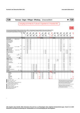 Konstanz - Singen - Villingen - Offenburg Schwarzwaldbahn � 720