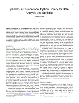 A Foundational Python Library for Data Analysis and Statistics