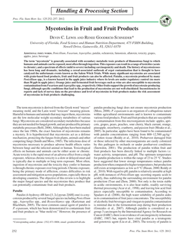 Mycotoxins in Fruit and Fruit Products