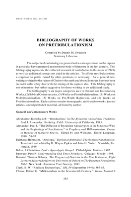 Bibliography of Works on Pretribulationism