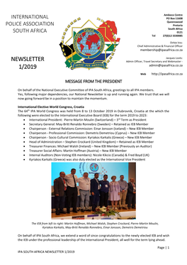 Newsletter 1/2019