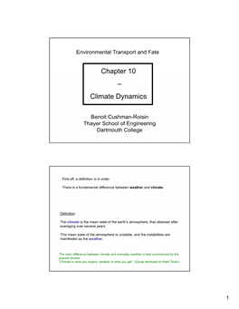 Climate Dynamics