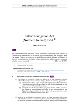 Inland Navigation Act (Northern Ireland) 1954