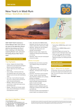 New Year's in Wadi Rum 8 Days | Starts/Ends: Amman