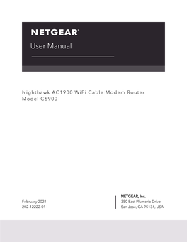 Nighthawk AC1900 Wifi Cable Modem Router Model C6900