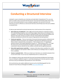 Conducting a Structured Interview