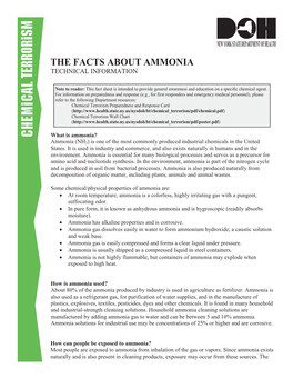 The Facts About Ammonia Technical Information