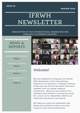 Ifrwh Newsletter